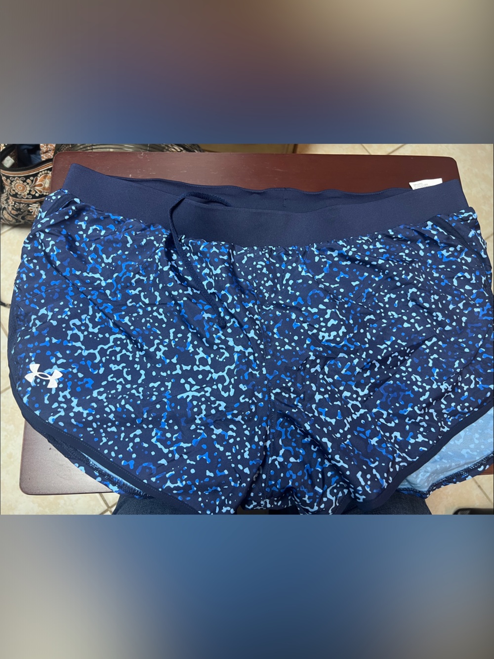 Under Armour Navy and Aqua Speckle Athletic Skort